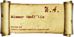 Wimmer Amália névjegykártya